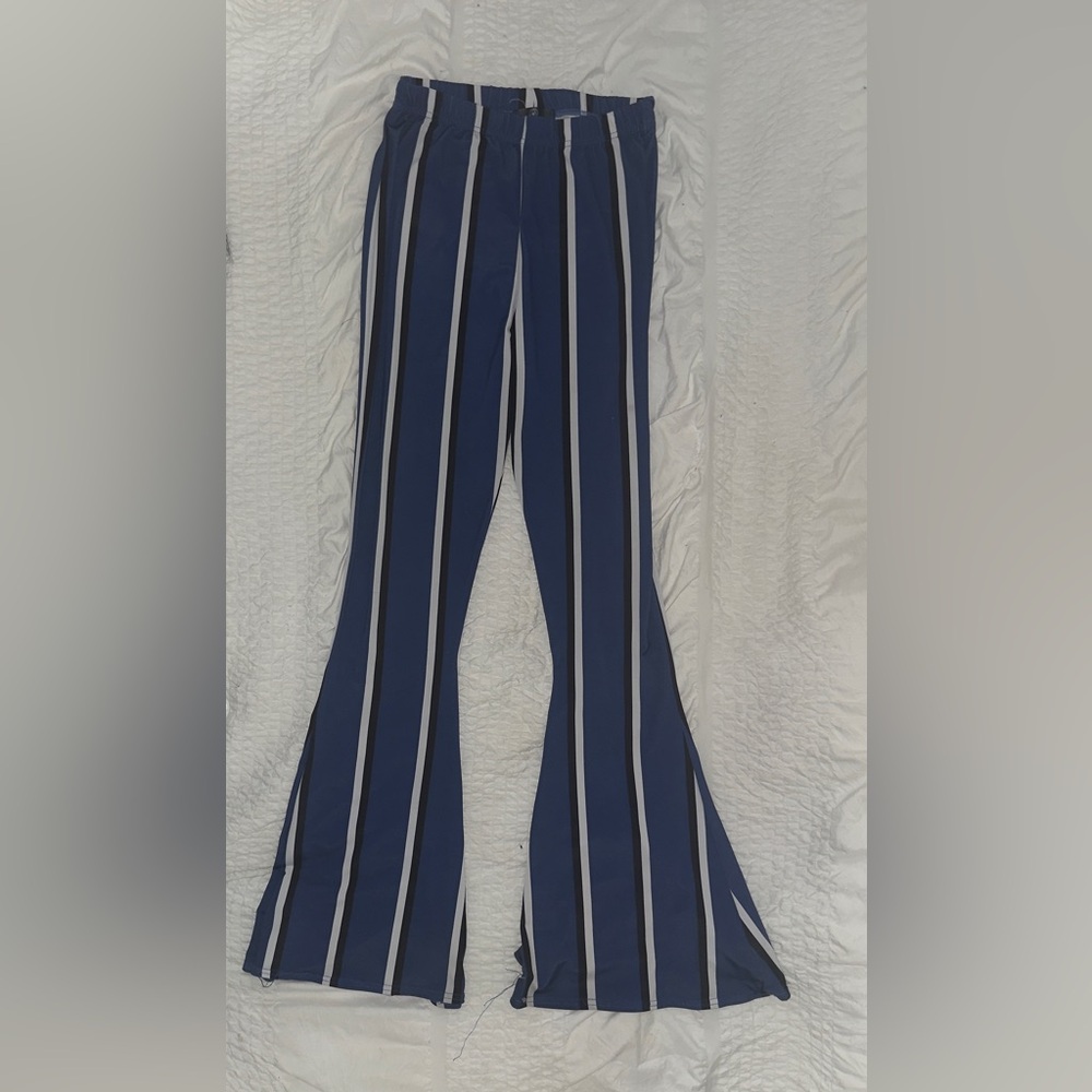 Missguided Navy and White Striped Pants